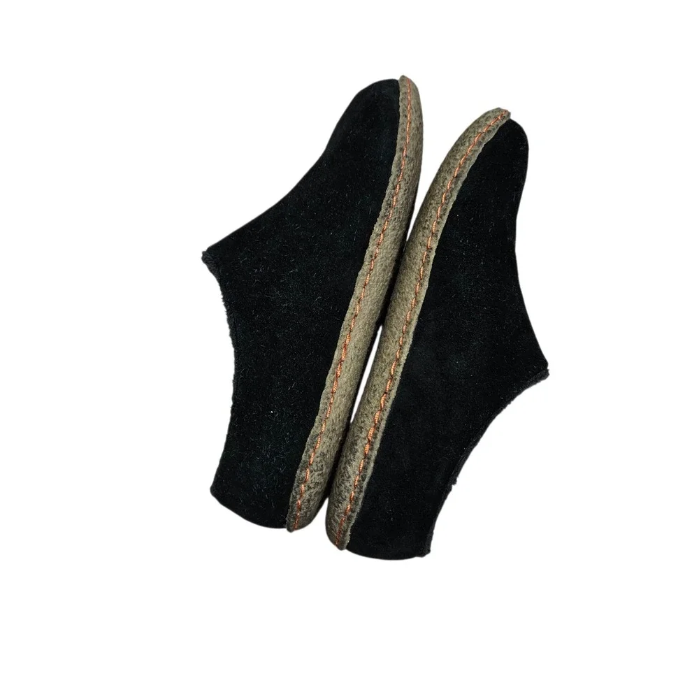 Sorel Lanner‎ Ridge Mules Black Suede Faux Fur Lined Clog Slippers kid's Size 4